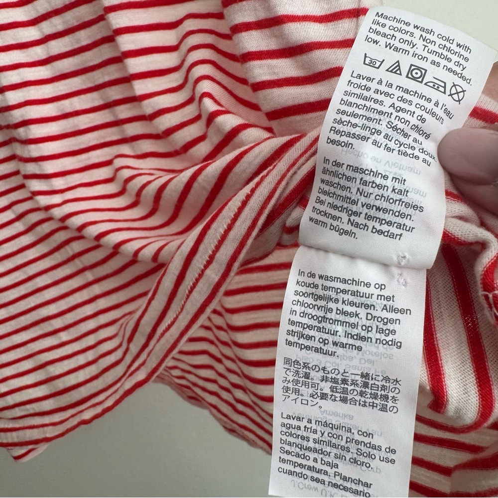 Madewell Red and White Striped Tee Size Large - Picture 5 of 11